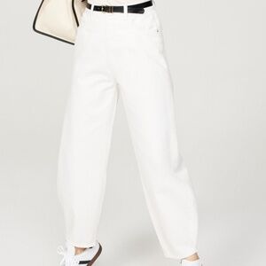 DL1961 Miro Barrel Stonewashed Barrel White Jeans, 26